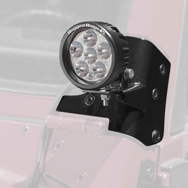 Rugged Ridge® - A-Pillar 3.5" 2x18W Round Driving Beam LED Light Kit, Jeep Wrangler
