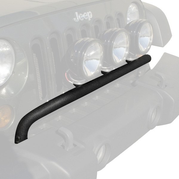 Rugged Ridge® - Textured Black 3-Tab Bumper Light Bar, Jeep Wrangler