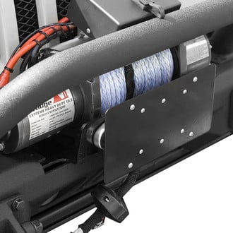 Rugged Ridge® 11238.07 - License Plate Mounting Bracket For Hawse Fairlead