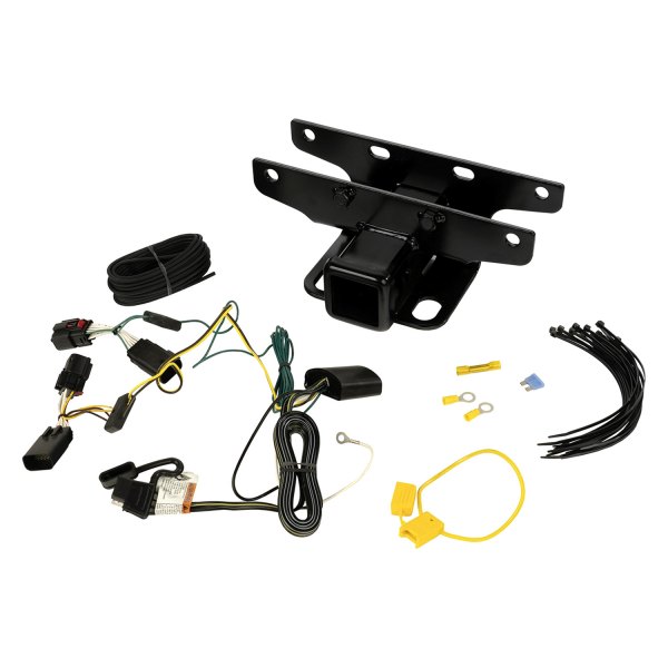 Rugged Ridge® - Class 3 Black Trailer Hitch Kit with Receiver Opening and Wiring Harnesses