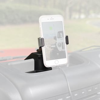 Rugged Ridge® - Black Dash Multi-Mount with Charging Phone Holder