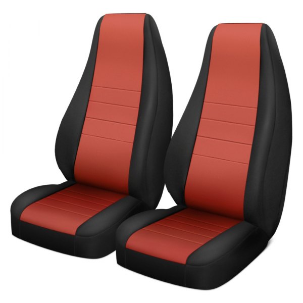  Rugged Ridge® - Neoprene 1st Row Black & Red Seat Covers