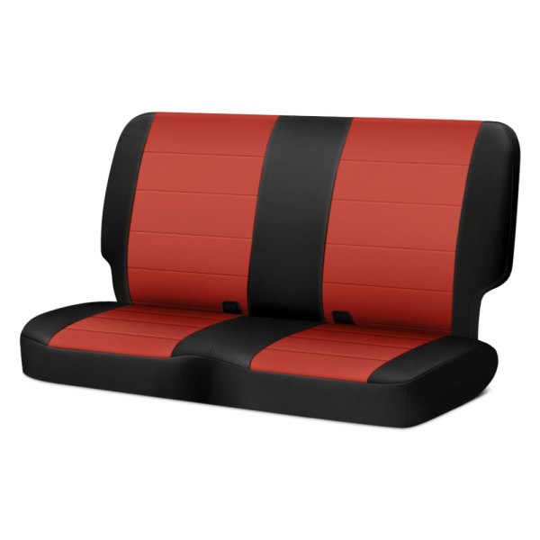  Rugged Ridge® - Neoprene 2nd Row Black & Red Seat Covers