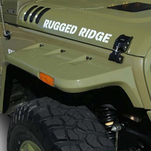  Rugged Ridge® - Hurricane Smooth Black Front and Rear Fender Flares Kit
