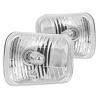 Rugged Ridge® - 7x6" Rectangular Chrome H2 Euro Headlights (H6054, 200mm)