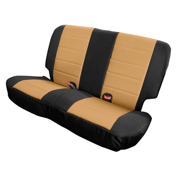  Rugged Ridge® - Poly Cotton 2nd Row Black & Tan Seat Covers