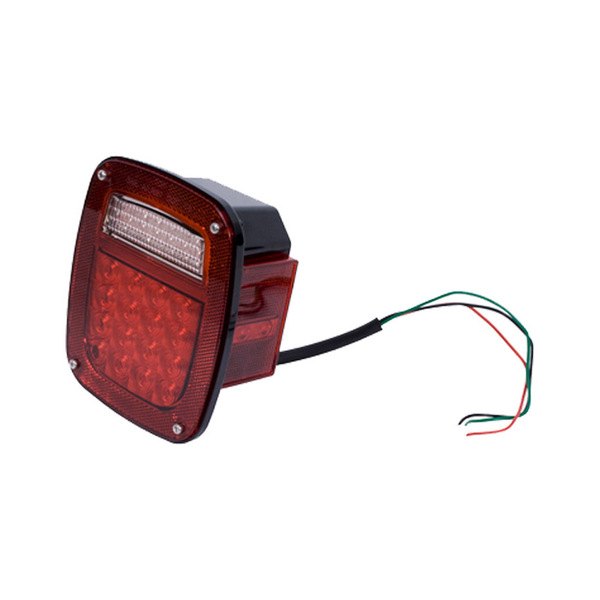 Rugged Ridge® - Passenger Side Chrome/Red LED Tail Light, Jeep Wrangler