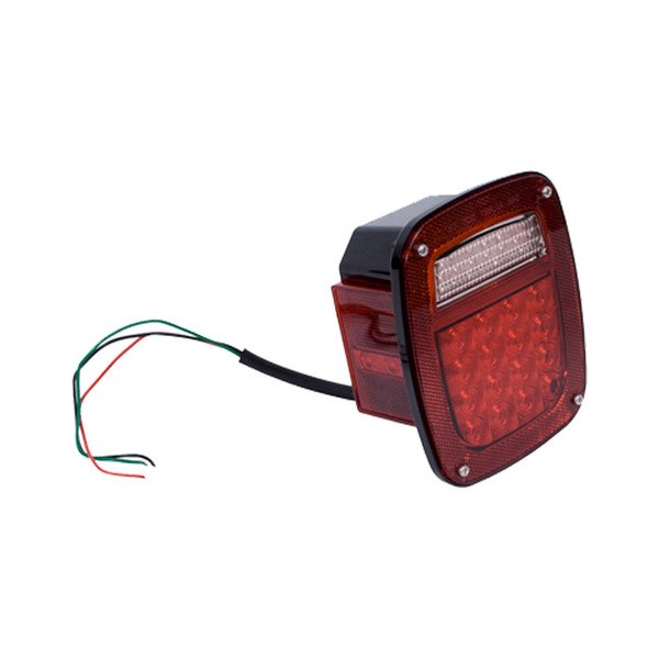 Rugged Ridge® - Driver Side Chrome/Red LED Tail Light, Jeep Wrangler