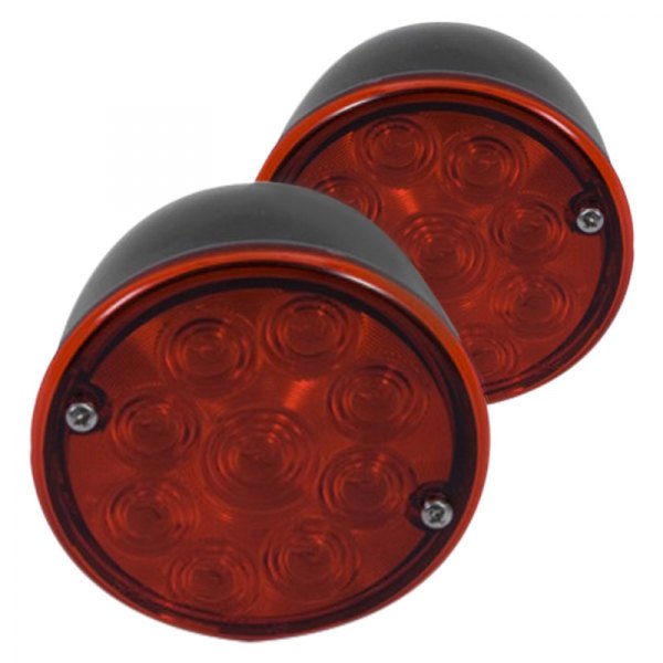 Rugged Ridge® - Driver and Passenger Side Chrome/Red LED Tail Lights