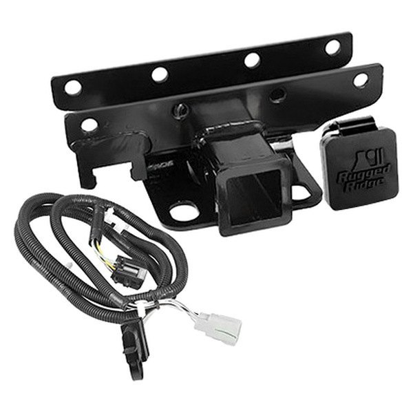 Rugged Ridge® - Class 1 Black Trailer Hitch Kit with Wiring Harness and Rugged Ridge Hitch Plug