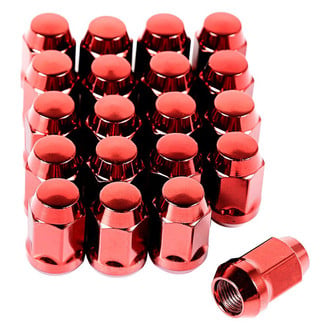 Rugged Ridge® - Red Cone Seat Acorn Bulge Closed End Lug Nuts