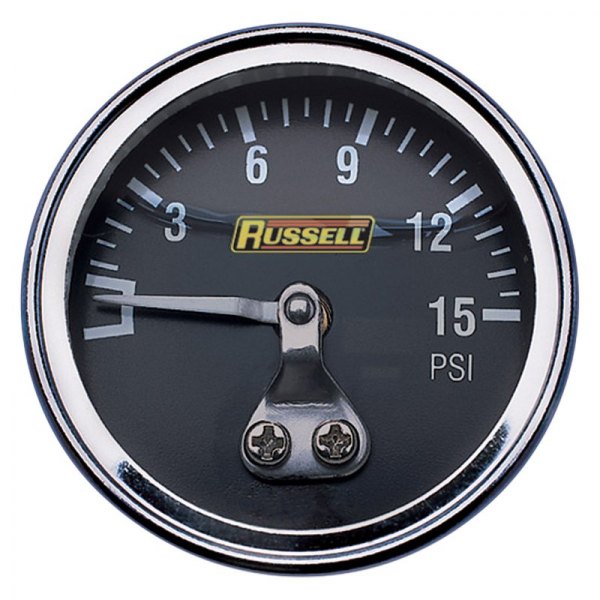 Russell® - 1-1/2" Liquid Filled Fuel Pressure Gauge, 15 PSI