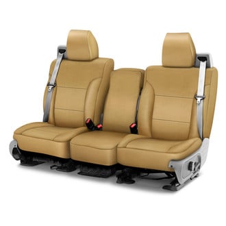 Saddleman® - Leatherette 2nd Row Tan Custom Seat Covers