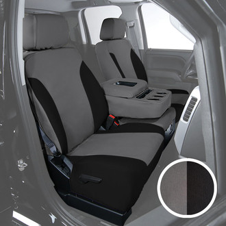 Saddleman® - Canvas 1st Row Charcoal with Black Custom Seat Covers