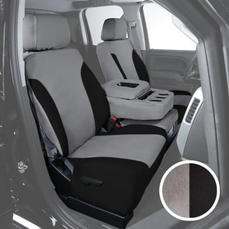 Saddleman® - Canvas 1st Row Gray with Black Custom Seat Covers