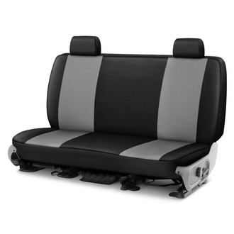 Saddleman® - Leatherette 2nd Row Gray with Black Custom Seat Covers