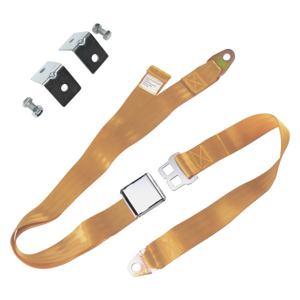 SafeTBoy® - 2-Point Airplane Buckle Lap Seat Belt Kit with Anchor Plate Hardware Pack, Peach