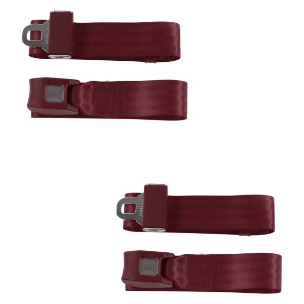 SafeTBoy® - 2-Point Standard Bucket Lap Seat Belts, Burgundy