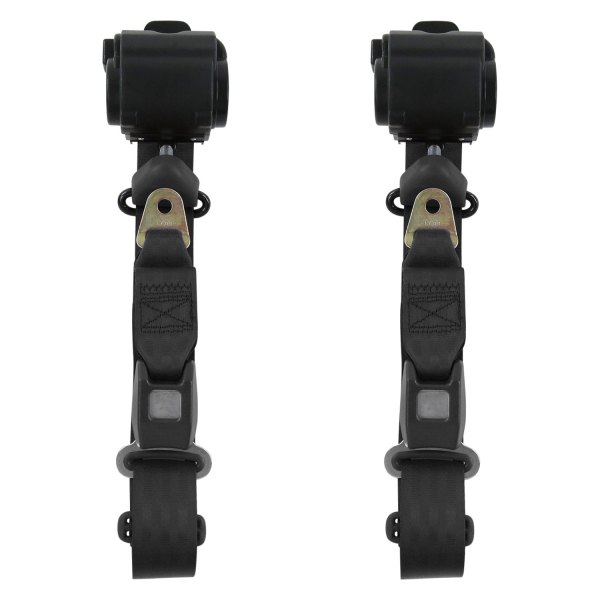 SafeTBoy® - 3-Point Standard Buckle Retractable Bucket Seat Belts, Black