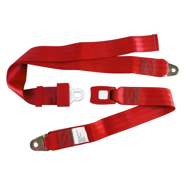 SafeTBoy® - 2-Point Standard Push Button Buckle Interior Safety Lap Seat Belt, Red