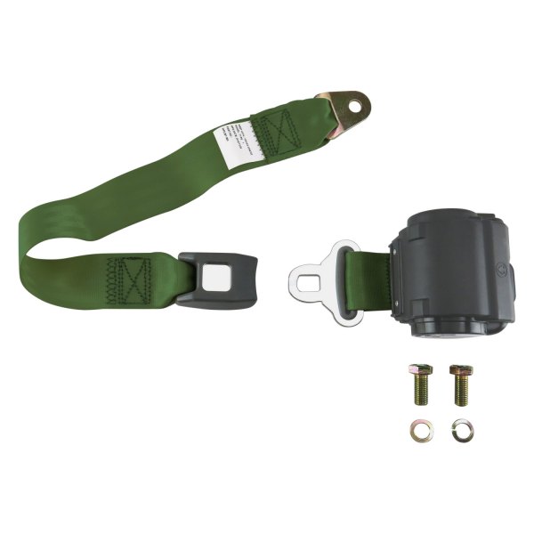 SafeTBoy® - 2-Point Standard Push Button Buckle Retractable Seat Belt, Army Green