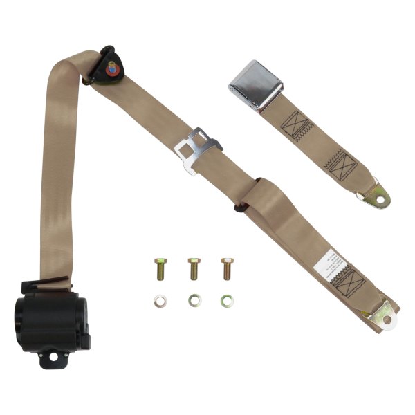SafeTBoy® - 3-Point Airplane Lift Buckle Interior Retractable Safety Seat Belt, Tan
