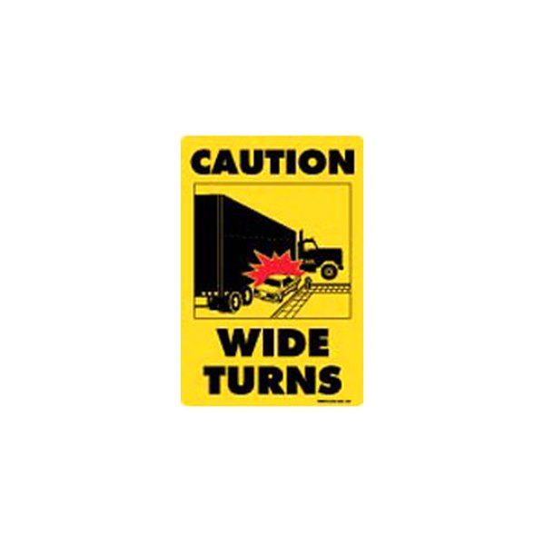 SafeTruck® - "Wide Turns" 17.25" x 11.75" Decal