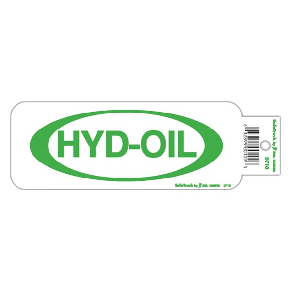 SafeTruck® - 2.25" x 6" Green "Hyd-Oil" White Decal
