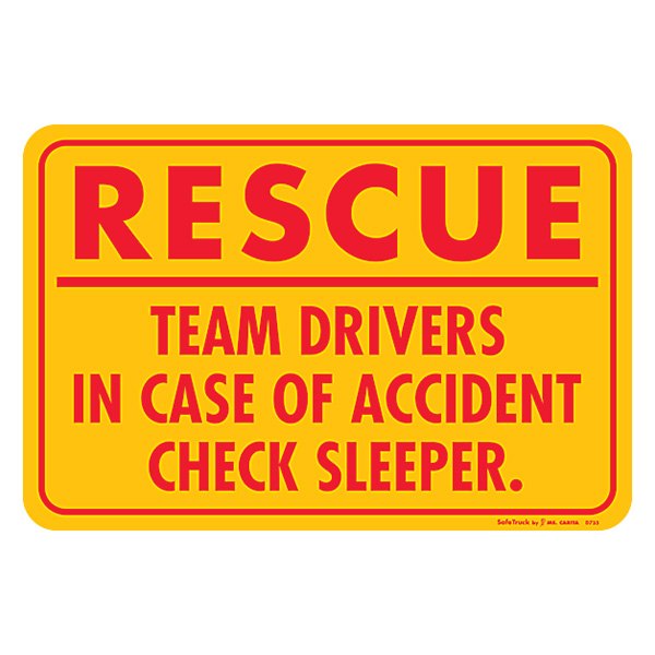 SafeTruck® - "Rescue Check Sleeper" 4.5" x 6.75" Decal