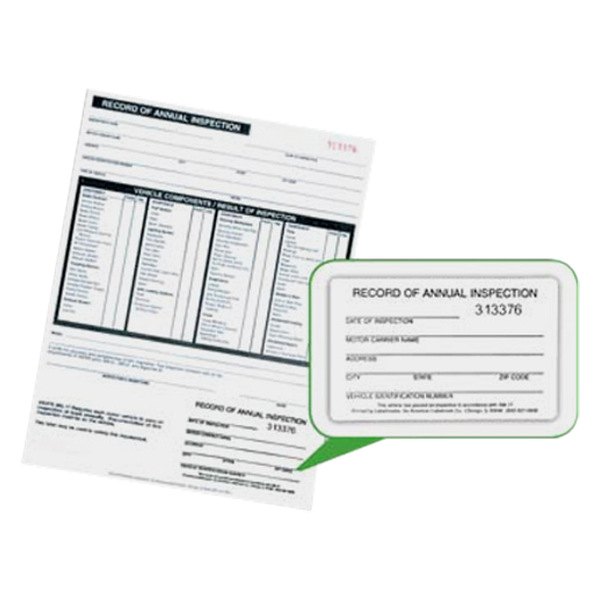 SafeTruck® - Annual Inspection Form with Decal