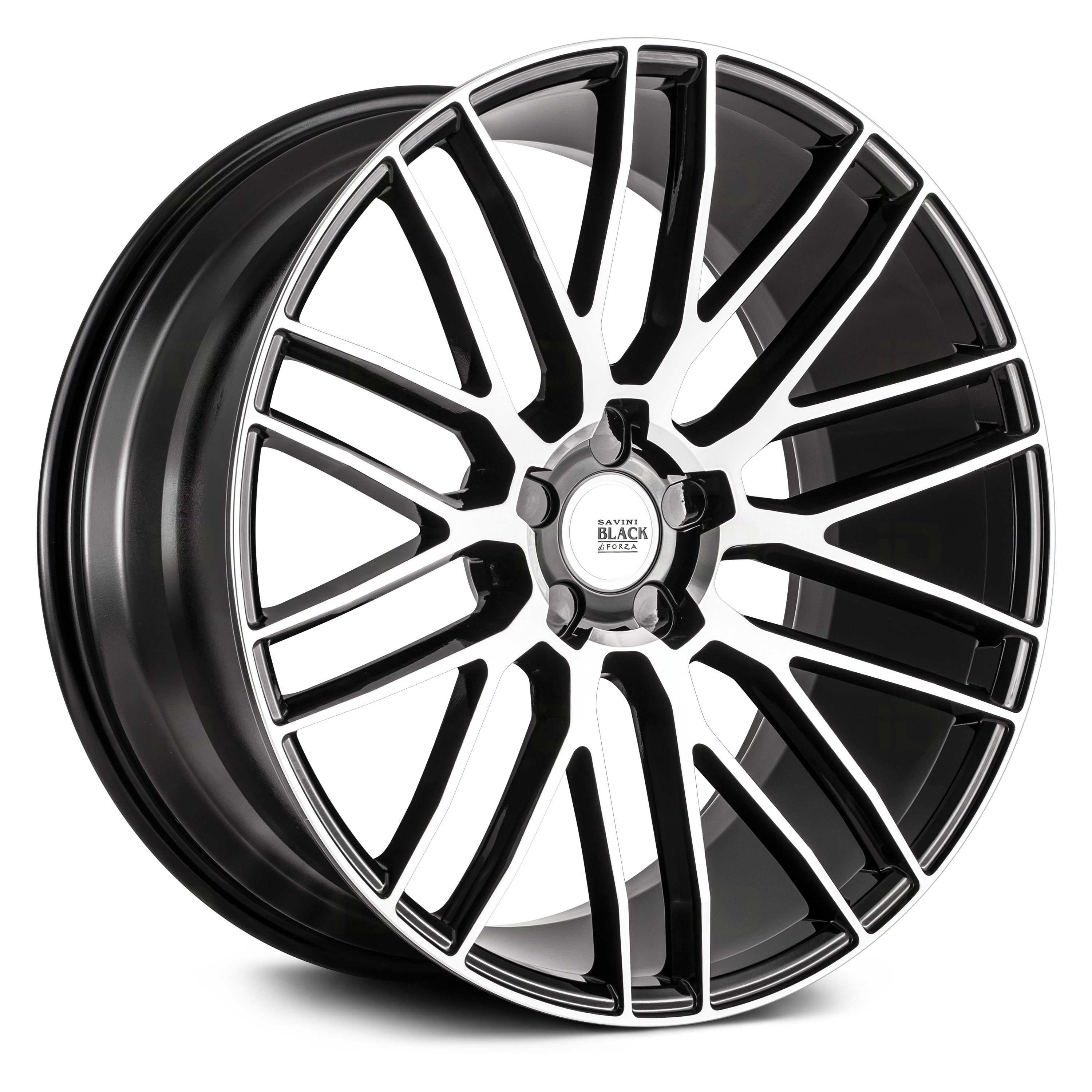 SAVINI® BM-13 Wheels - Black with Machined Face and Stripe Rims