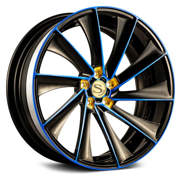 SAVINI® - SV81 DUOBLOCK GLoss Black with Blue and Gold Accents