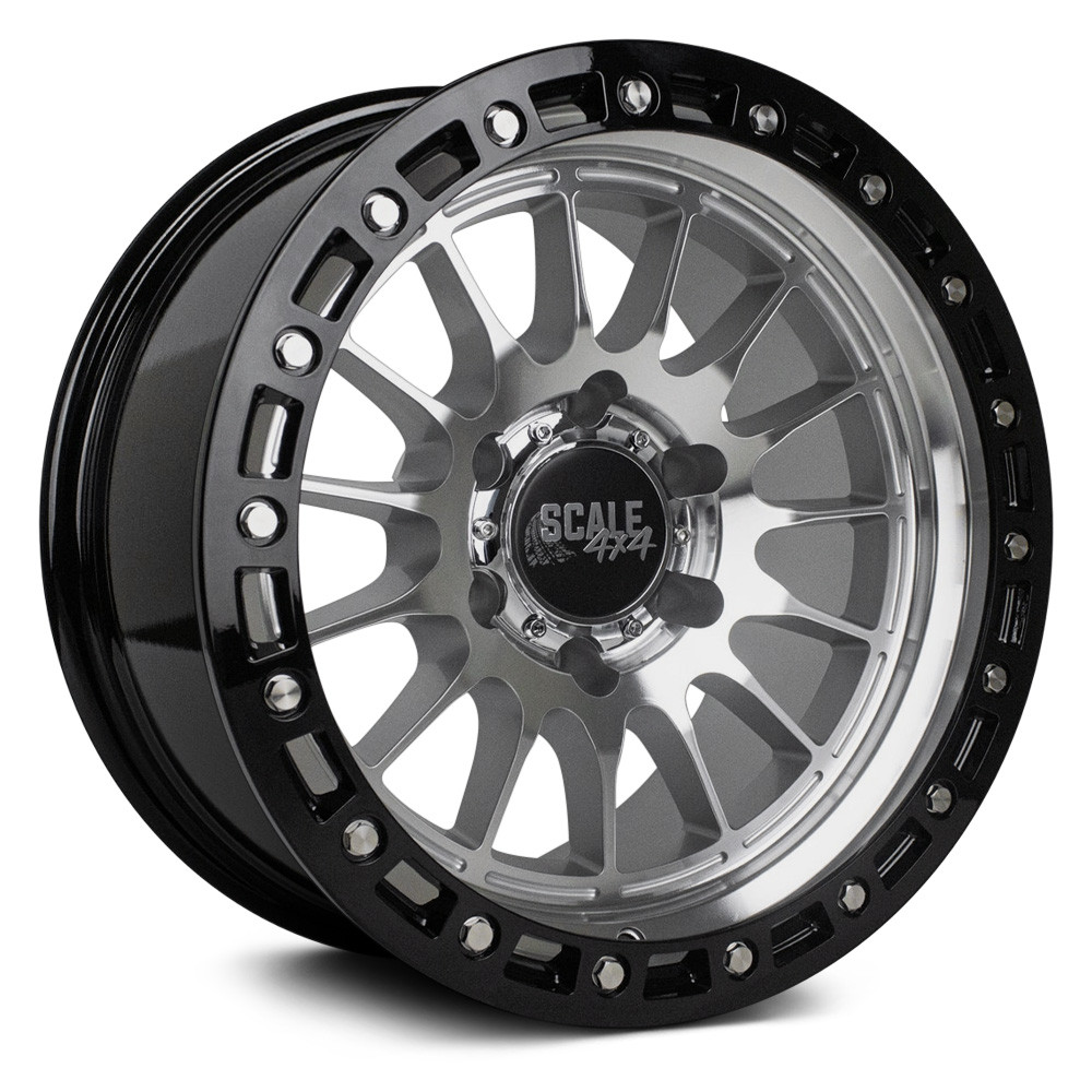 SCALE 4X4® S04 Wheels - Black with Machined Face Rims - S04-7983
