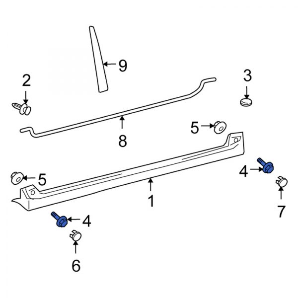 Rocker Panel Molding Bolt