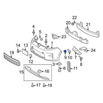 Scion OE - Rear Bumper Cover Support Rail Clip