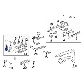 Scion OE - Front Right Inner Frame Rail End