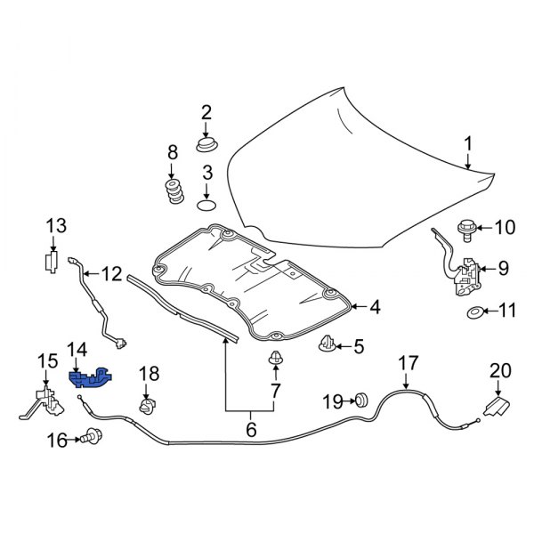 Hood & Trunk Prop Rod Bracket