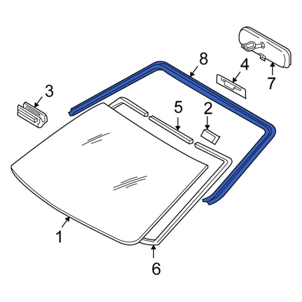 Scion OE 7553321060 Front Windshield Molding