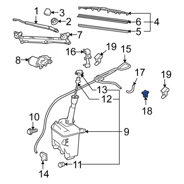 Scion OE 9046901005 Windshield Washer Hose Clip