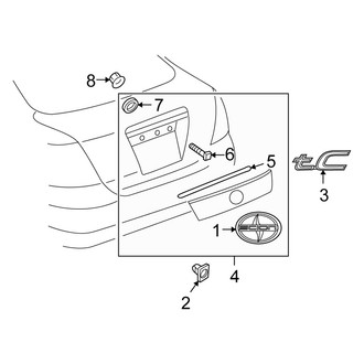 Scion OE - Lift Gate - Exterior Trim