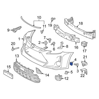 Scion OE - Rear Bumper Cover Support Rail Clip