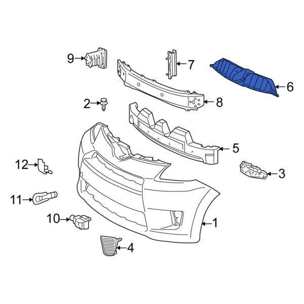 Scion OE 5261752040 Front Bumper Cover Support Rail