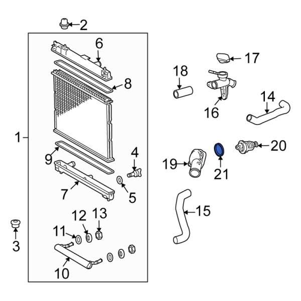 Engine Coolant Thermostat Housing Gasket