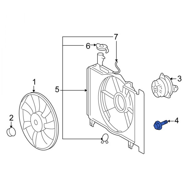 Engine Cooling Fan Motor Bolt