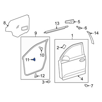Scion OE - Front Left Door Seal Retainer Plate
