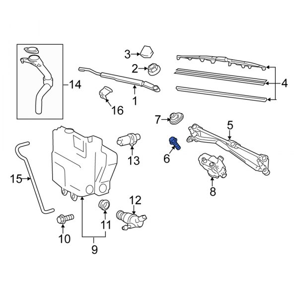 Scion OE 90119A0100 Windshield Wiper Linkage Bolt
