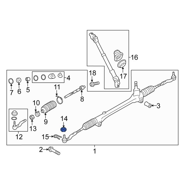 Steering Tie Rod Nut