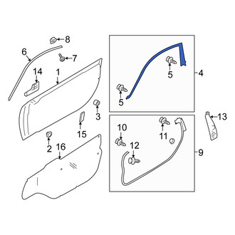 Scion OE - Left Upper Door Seal