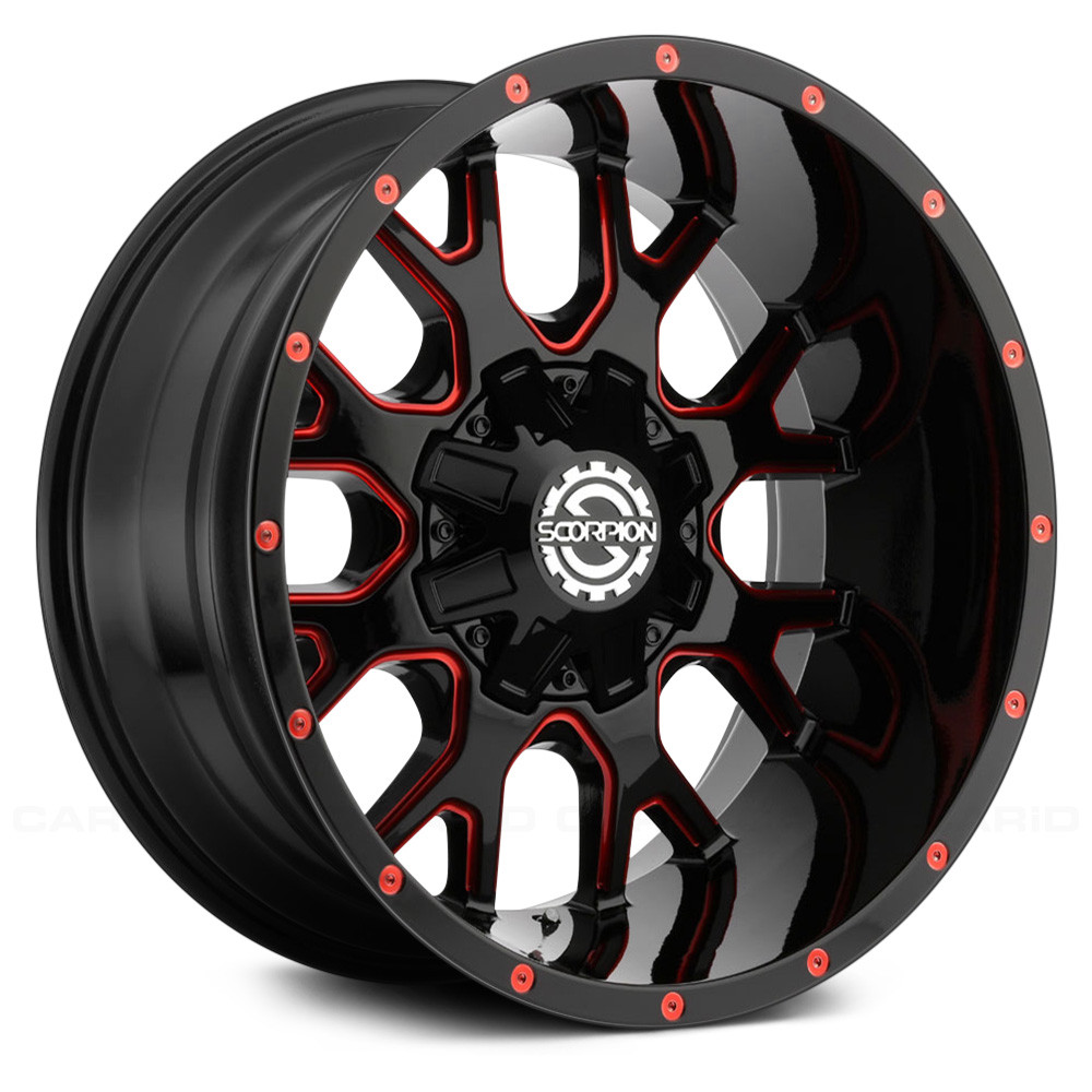 SCORPION® SC19 Wheels - Black with Red Milled Accents Rims