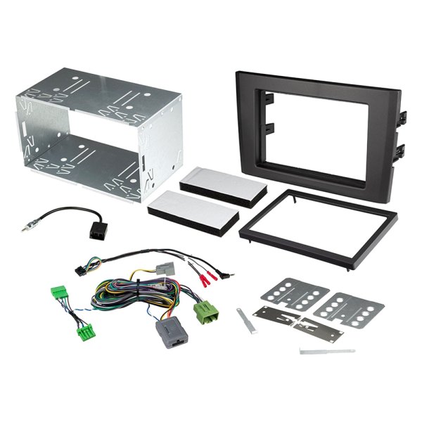 Scosche® - Double DIN Black Stereo Dash Kit with Trim Ring